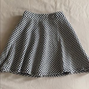 Black and white checkered skater skirt
